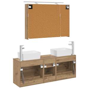 Sada koupelnového nábytku 4 pcs Dub artisan - obrázek 7