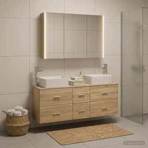 Sada koupelnového nábytku 4 pcs Dub sonoma - obrázek 4
