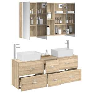 Sada koupelnového nábytku 4 pcs Dub sonoma - obrázek 3