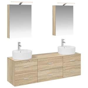 Sada koupelnového nábytku 5 pcs Dub sonoma - obrázek 2