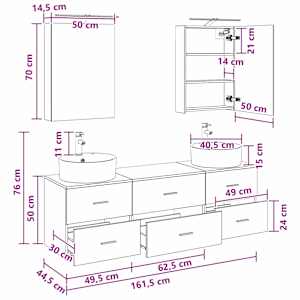 Sada koupelnového nábytku 5 pcs Betonově šedá - obrázek 13