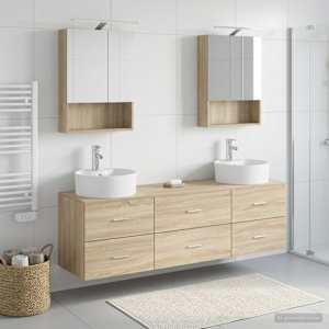 Komplet pohištva za kopalnico 5 pcs Sonoma hrast