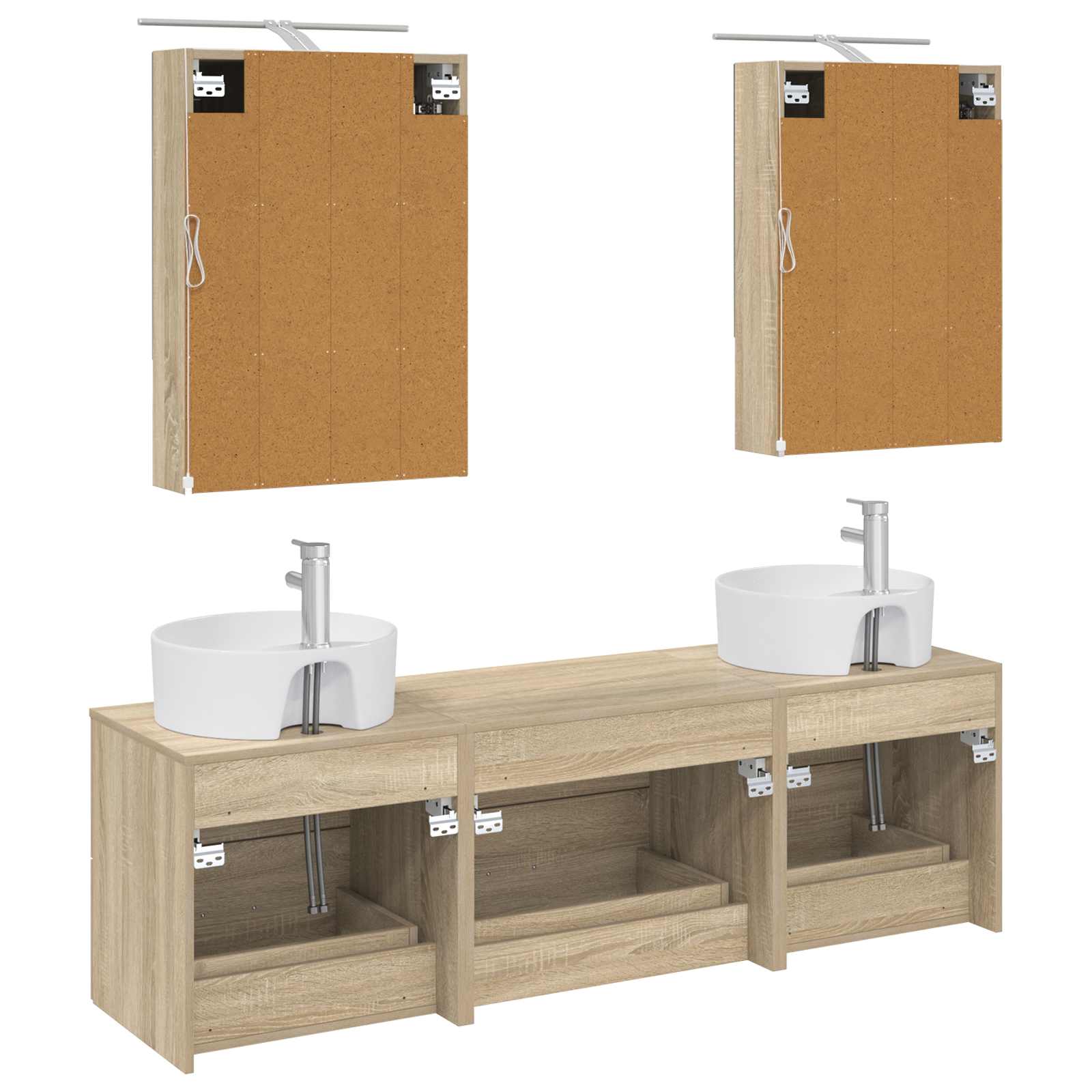 Komplet pohištva za kopalnico 5 pcs Sonoma hrast - slika 8