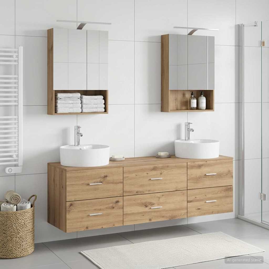Komplet pohištva za kopalnico 5 pcs Artisan hrast