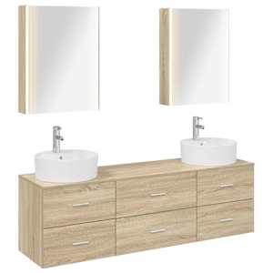 Sada koupelnového nábytku 5 pcs Dub sonoma - obrázek 2