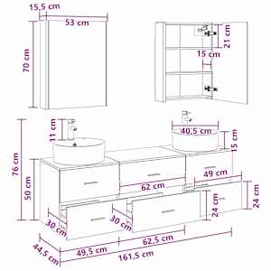 Sada koupelnového nábytku 5 pcs Dub sonoma - obrázek 12