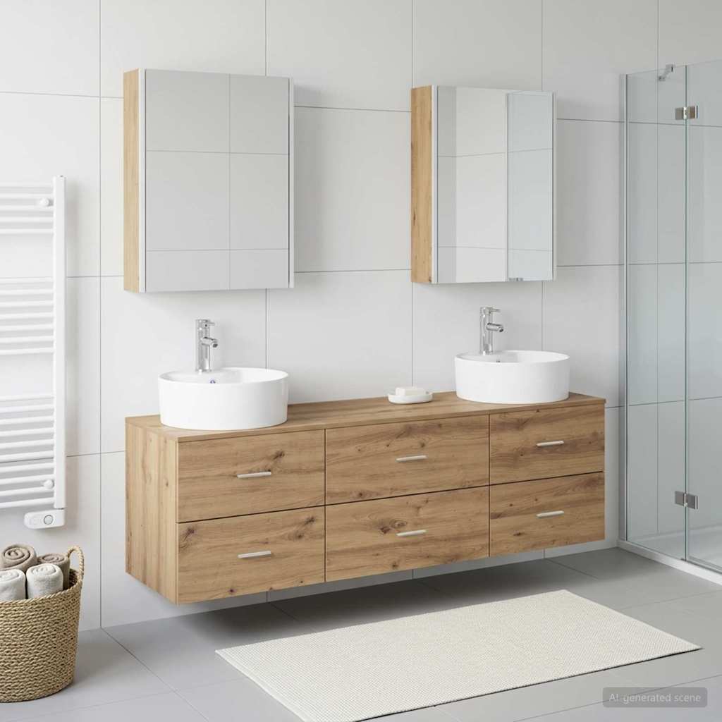 Komplet pohištva za kopalnico 5 pcs Artisan hrast