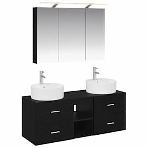 Sada koupelnového nábytku 4 pcs Černý dub - obrázek 2