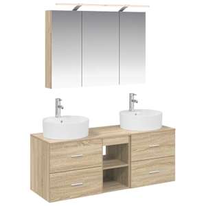 Sada koupelnového nábytku 4 pcs Dub sonoma - obrázek 2