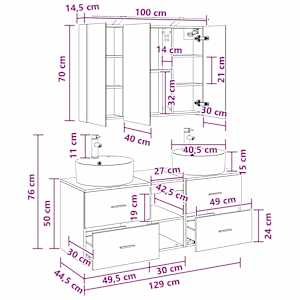 Sada koupelnového nábytku 4 pcs Dub sonoma - obrázek 14
