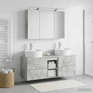 Sada koupelnového nábytku 4 pcs Betonově šedá - obrázek 4