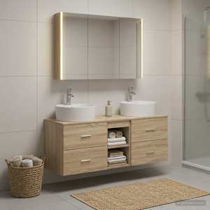Sada koupelnového nábytku 4 pcs Dub sonoma - obrázek 4