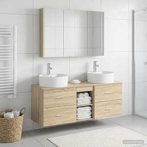 Sada koupelnového nábytku 4 pcs Dub sonoma - obrázek 1