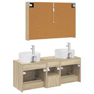 Sada koupelnového nábytku 4 pcs Dub sonoma - obrázek 8
