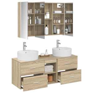 Sada koupelnového nábytku 4 pcs Dub sonoma - obrázek 3