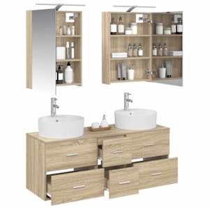 Sada koupelnového nábytku 5 pcs Dub sonoma - obrázek 3