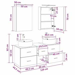 Sada koupelnového nábytku 5 pcs Betonově šedá - obrázek 13