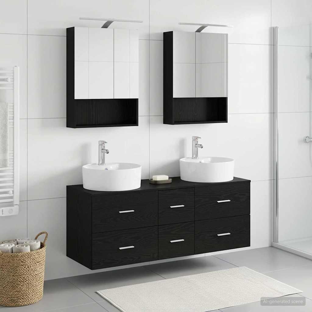 Komplet pohištva za kopalnico 5 pcs Črni hrast