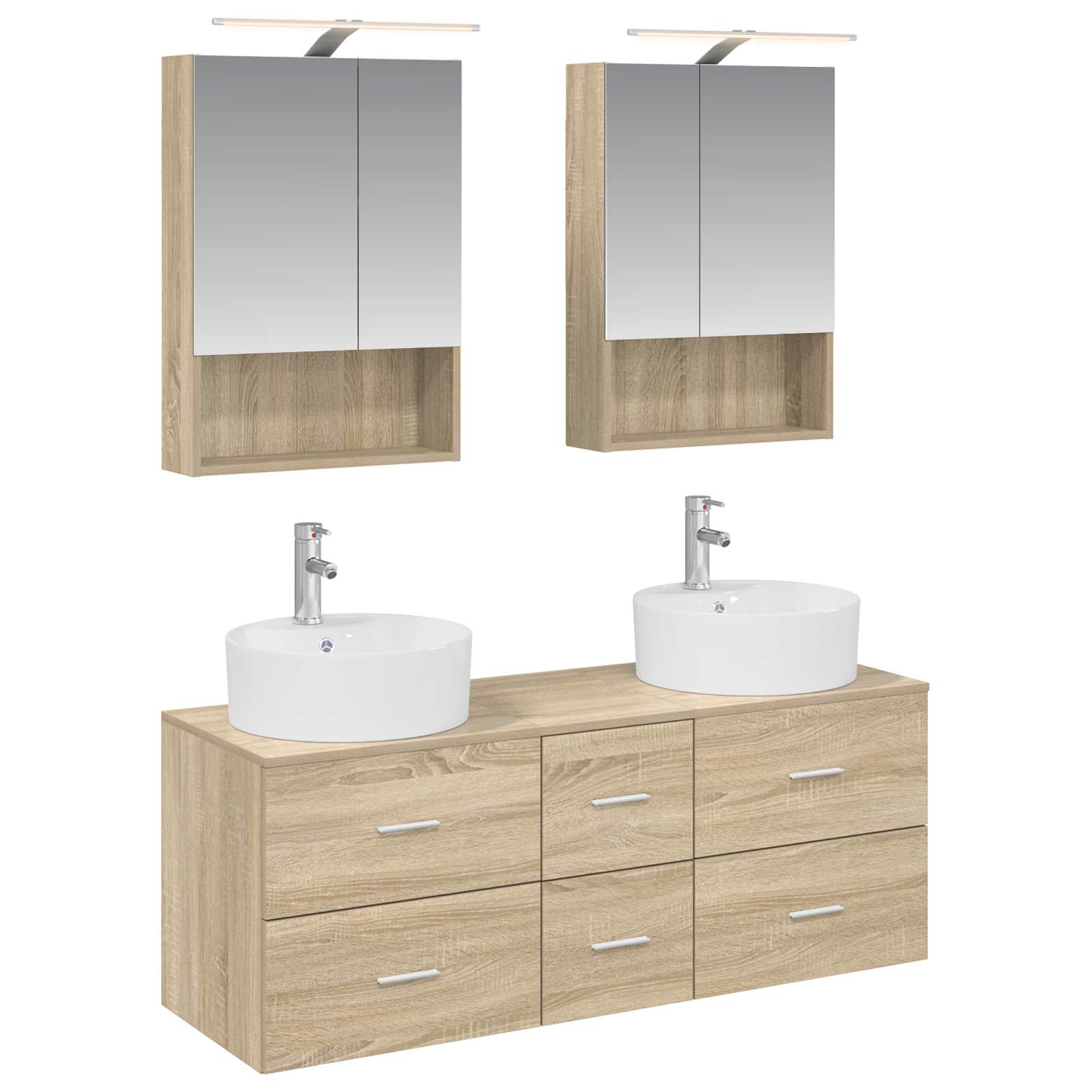 Komplet pohištva za kopalnico 5 pcs Sonoma hrast - slika 2