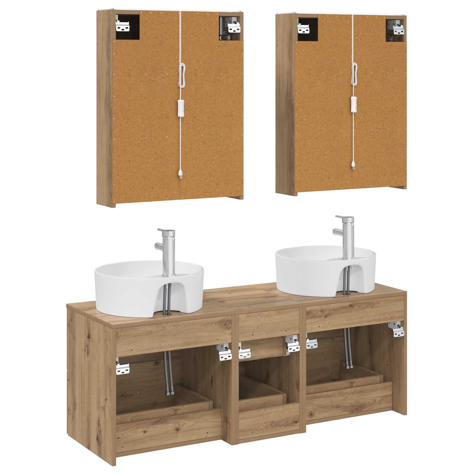 Komplet pohištva za kopalnico 5 pcs Artisan hrast - slika 7