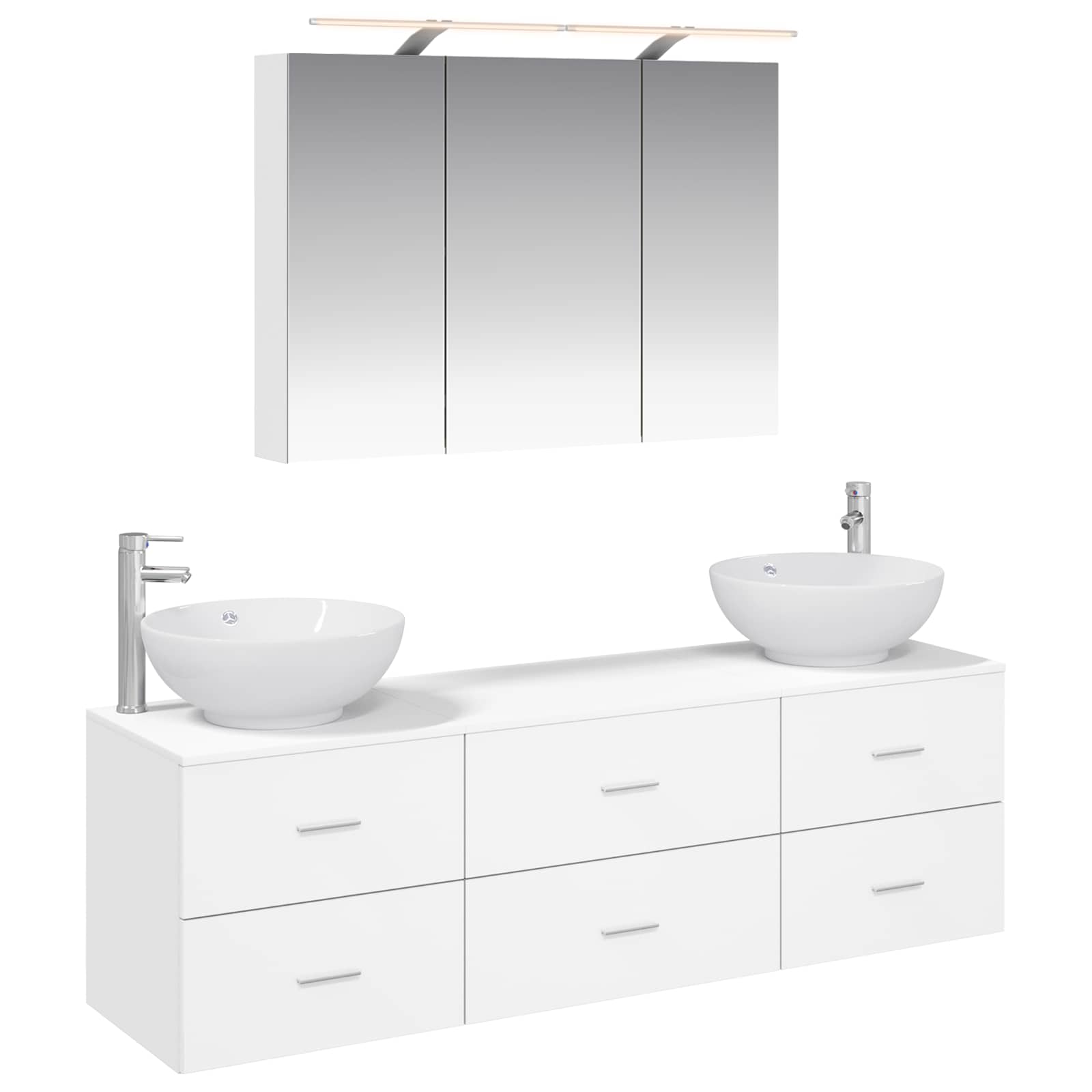 Komplet pohištva za kopalnico 4 pcs Bela - slika 2