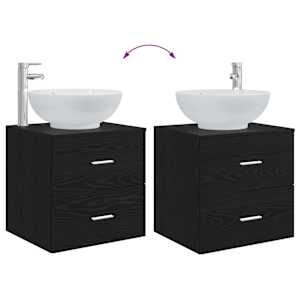 Sada koupelnového nábytku 4 pcs Černý dub - obrázek 13