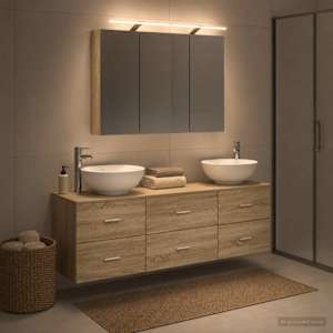 Sada koupelnového nábytku 4 pcs Dub sonoma - obrázek 1