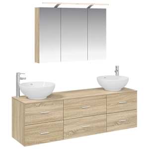 Sada koupelnového nábytku 4 pcs Dub sonoma - obrázek 2
