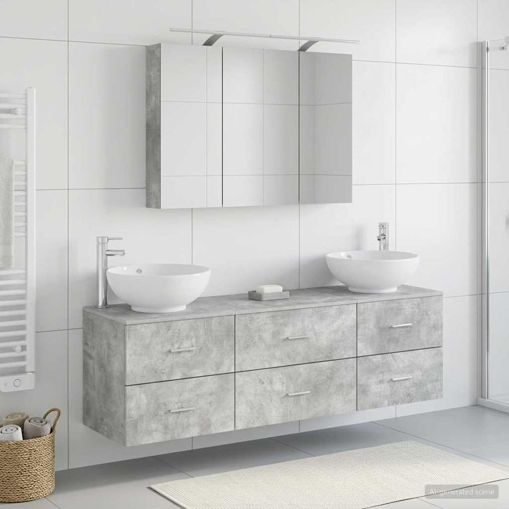  Σετ Επίπλων Μπάνιου 4 pcs Γκρι Σκυροδέματος V-3406938