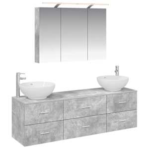 Sada koupelnového nábytku 4 pcs Betonově šedá - obrázek 2