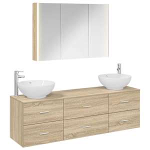 Sada koupelnového nábytku 4 pcs Dub sonoma - obrázek 2