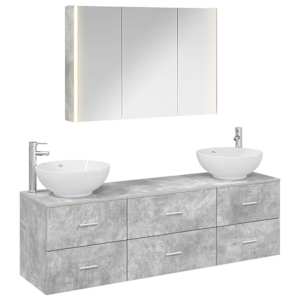 Sada koupelnového nábytku 4 pcs Betonově šedá - obrázek 2