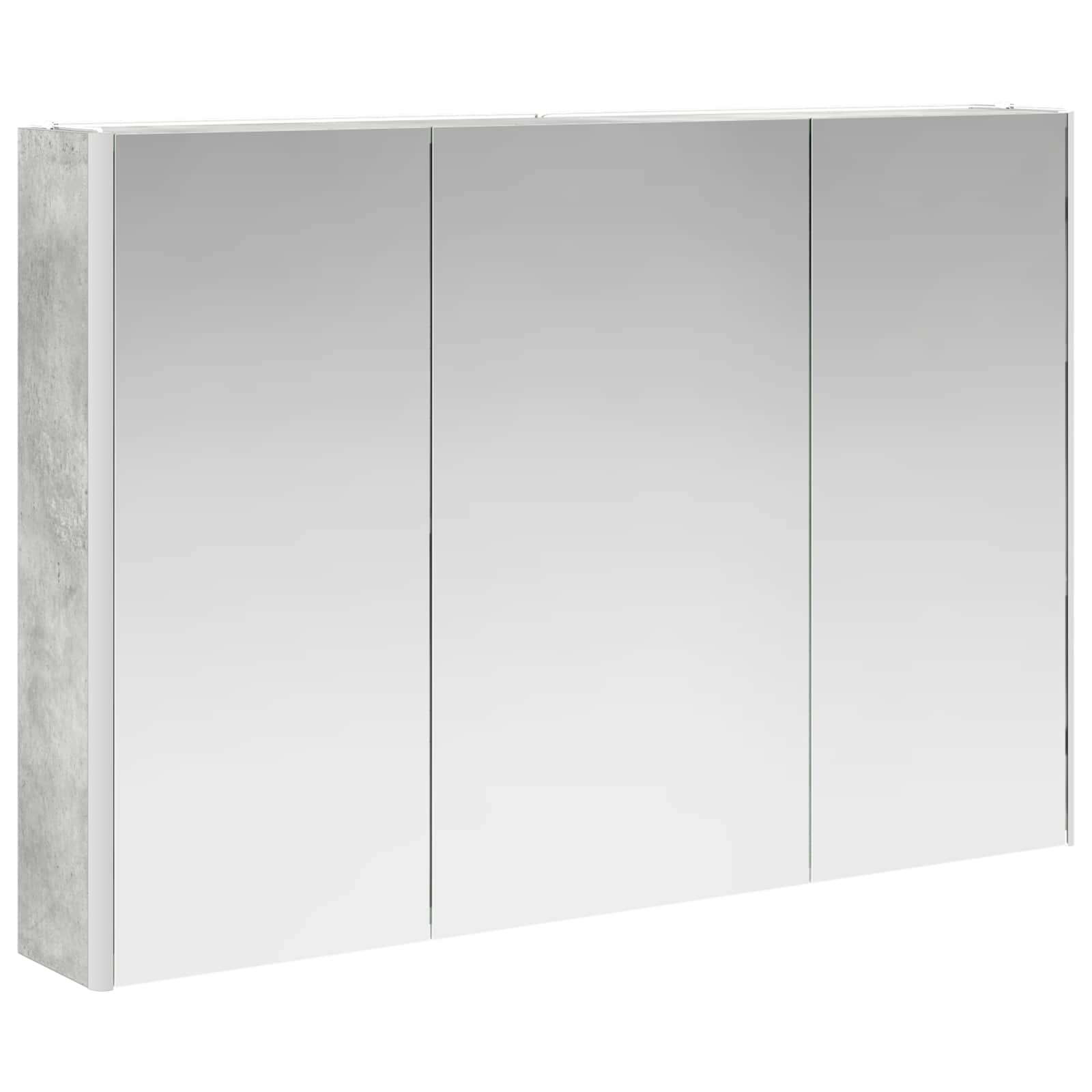 Badrumsmöbelset 4 pcs Betonggrå Konstruerat trä och glas