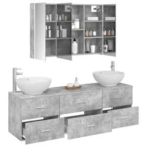 Sada koupelnového nábytku 4 pcs Betonově šedá - obrázek 3