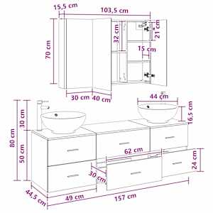 Sada koupelnového nábytku 4 pcs Betonově šedá - obrázek 14