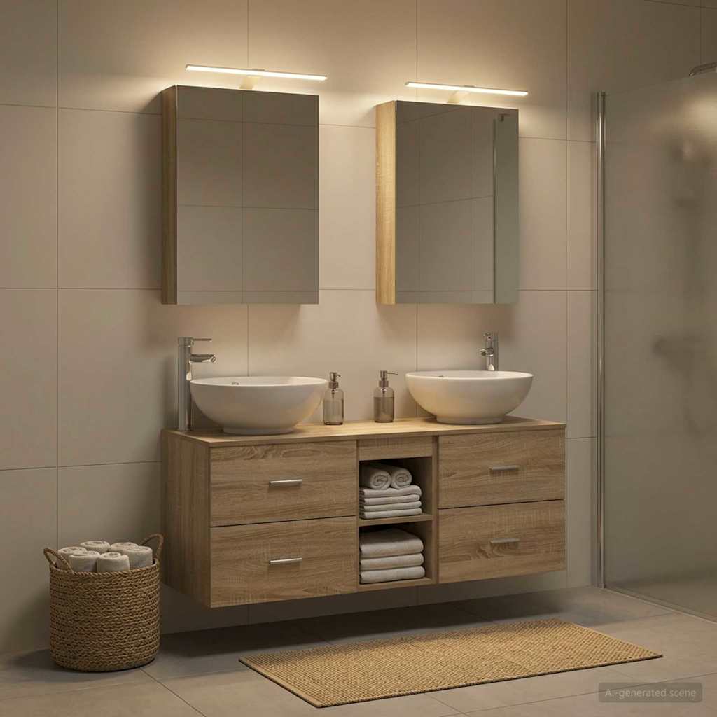 Komplet pohištva za kopalnico 5 pcs Sonoma hrast - slika 4