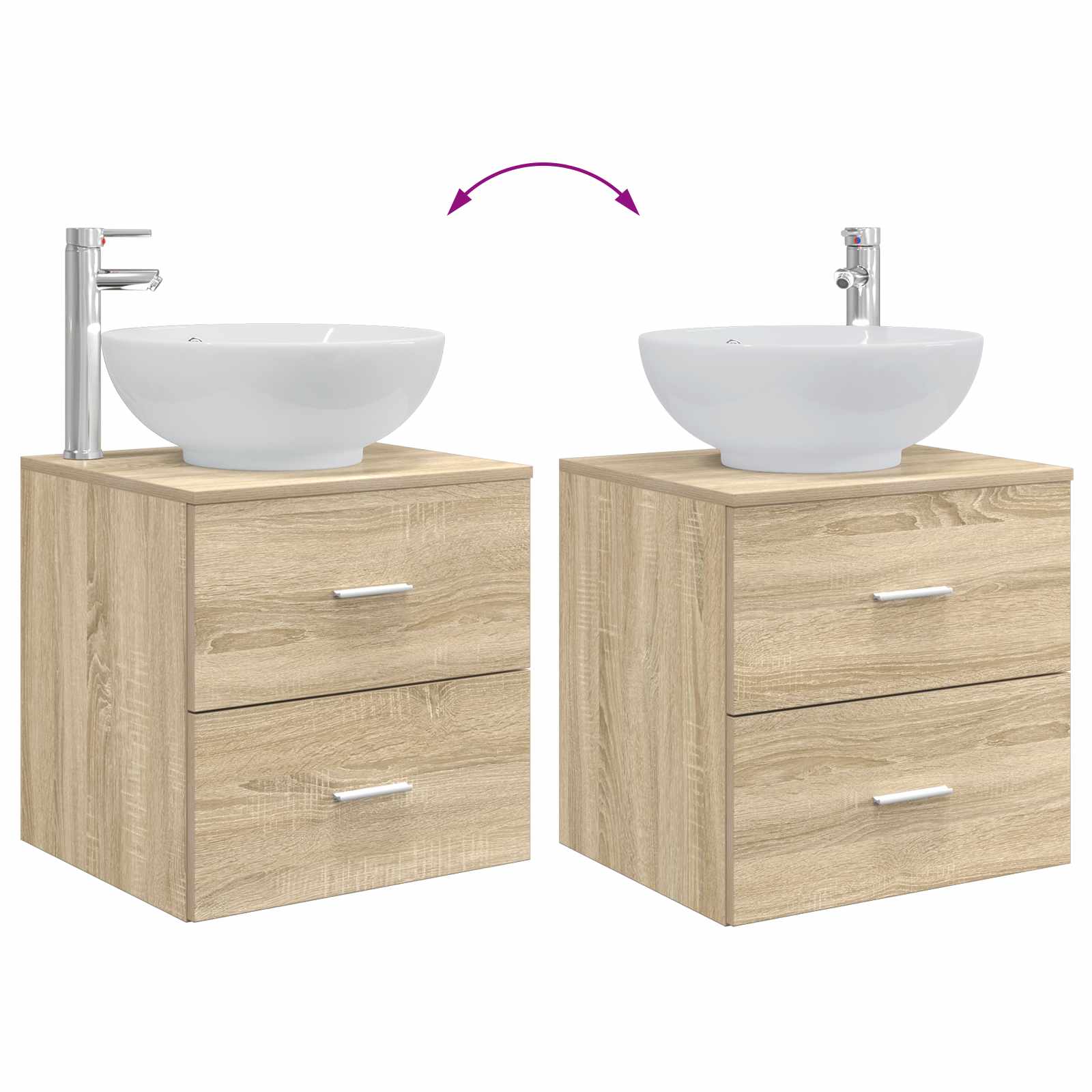 Komplet pohištva za kopalnico 5 pcs Sonoma hrast - slika 13