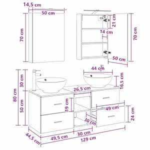Sada koupelnového nábytku 5 pcs Dub sonoma - obrázek 15