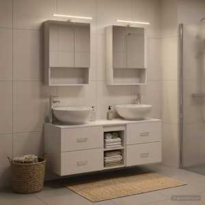 Komplet pohištva za kopalnico 5 pcs Bela