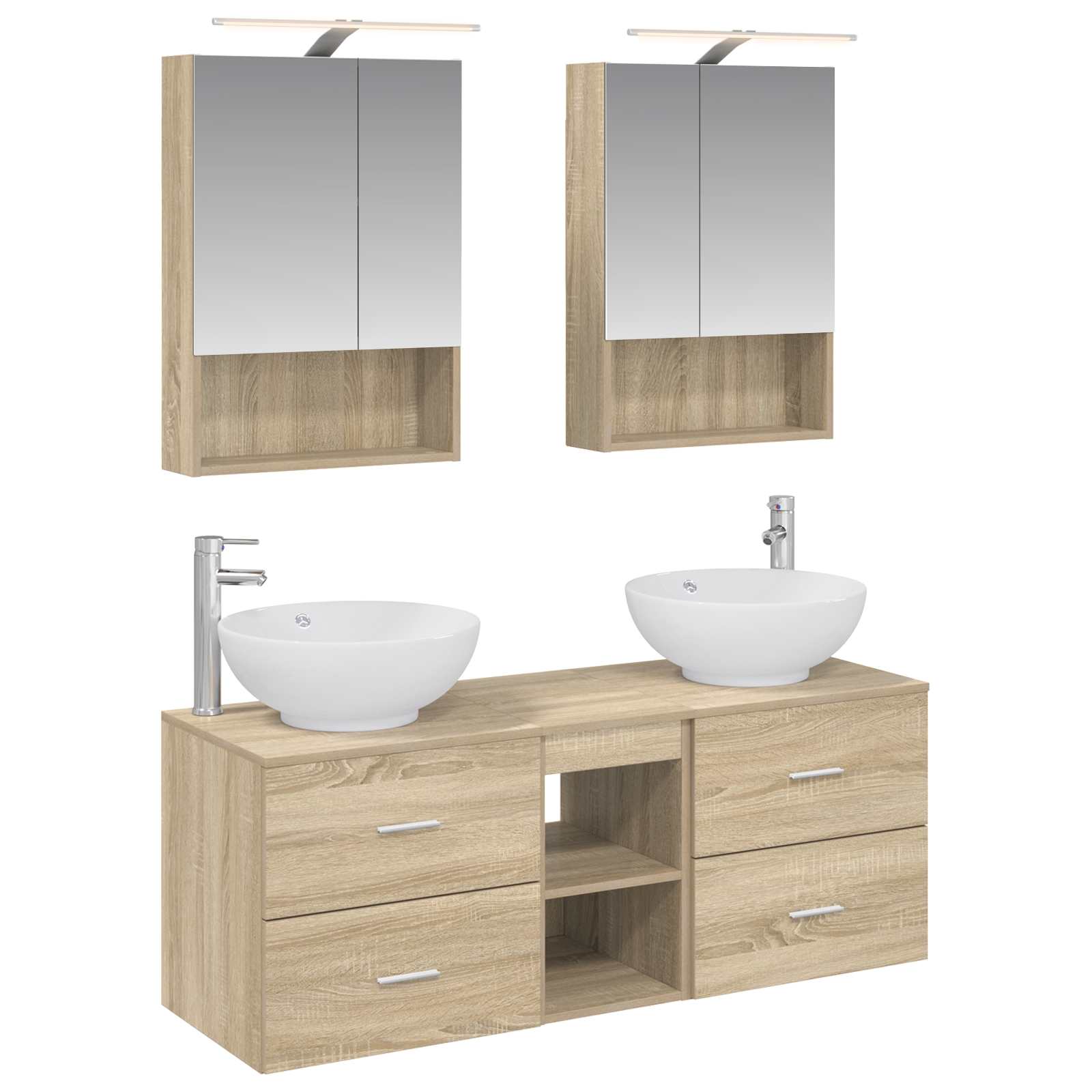Komplet pohištva za kopalnico 5 pcs Sonoma hrast - slika 2