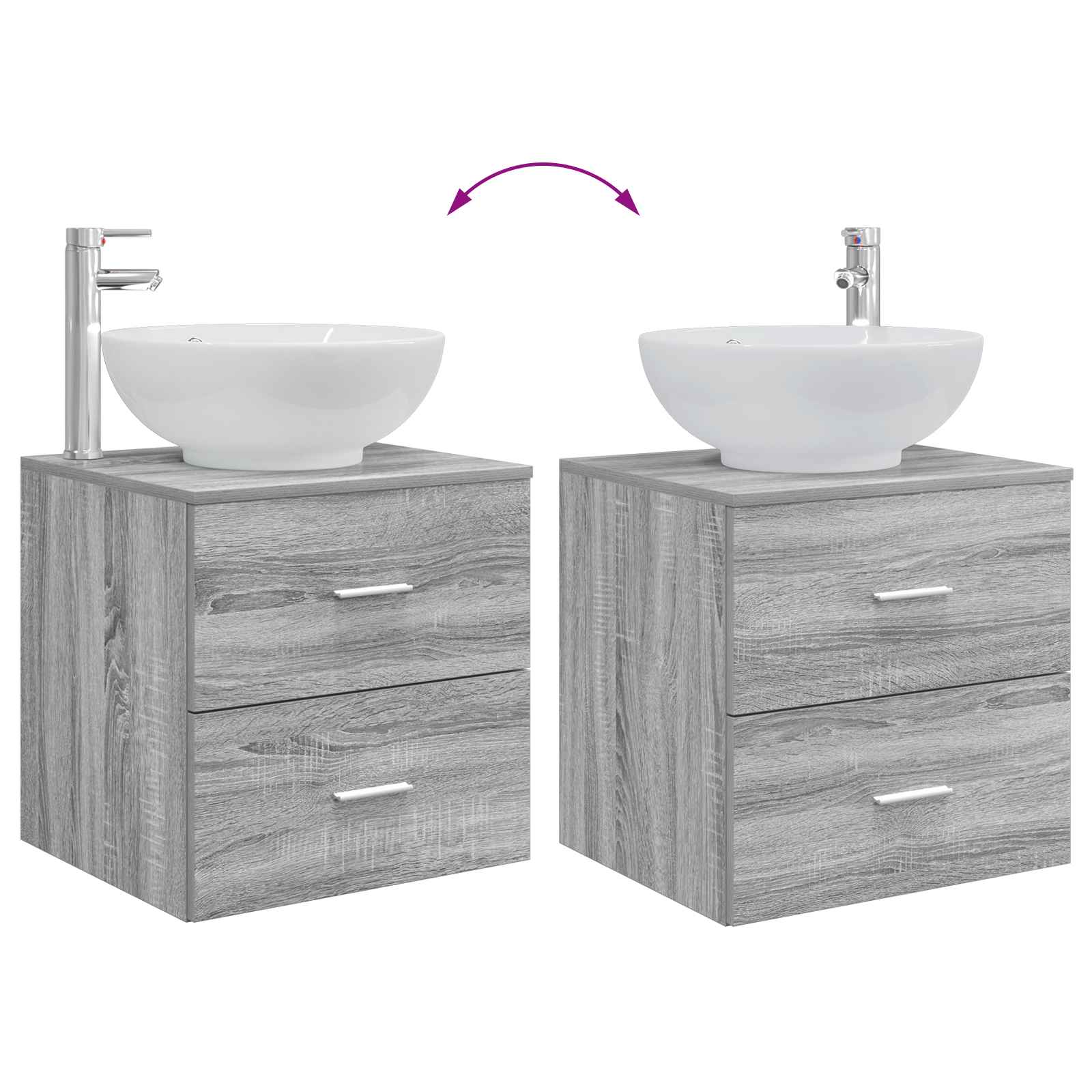 Komplet pohištva za kopalnico 5 pcs Siva Sonoma - slika 13