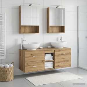 Komplet pohištva za kopalnico 5 pcs Artisan hrast
