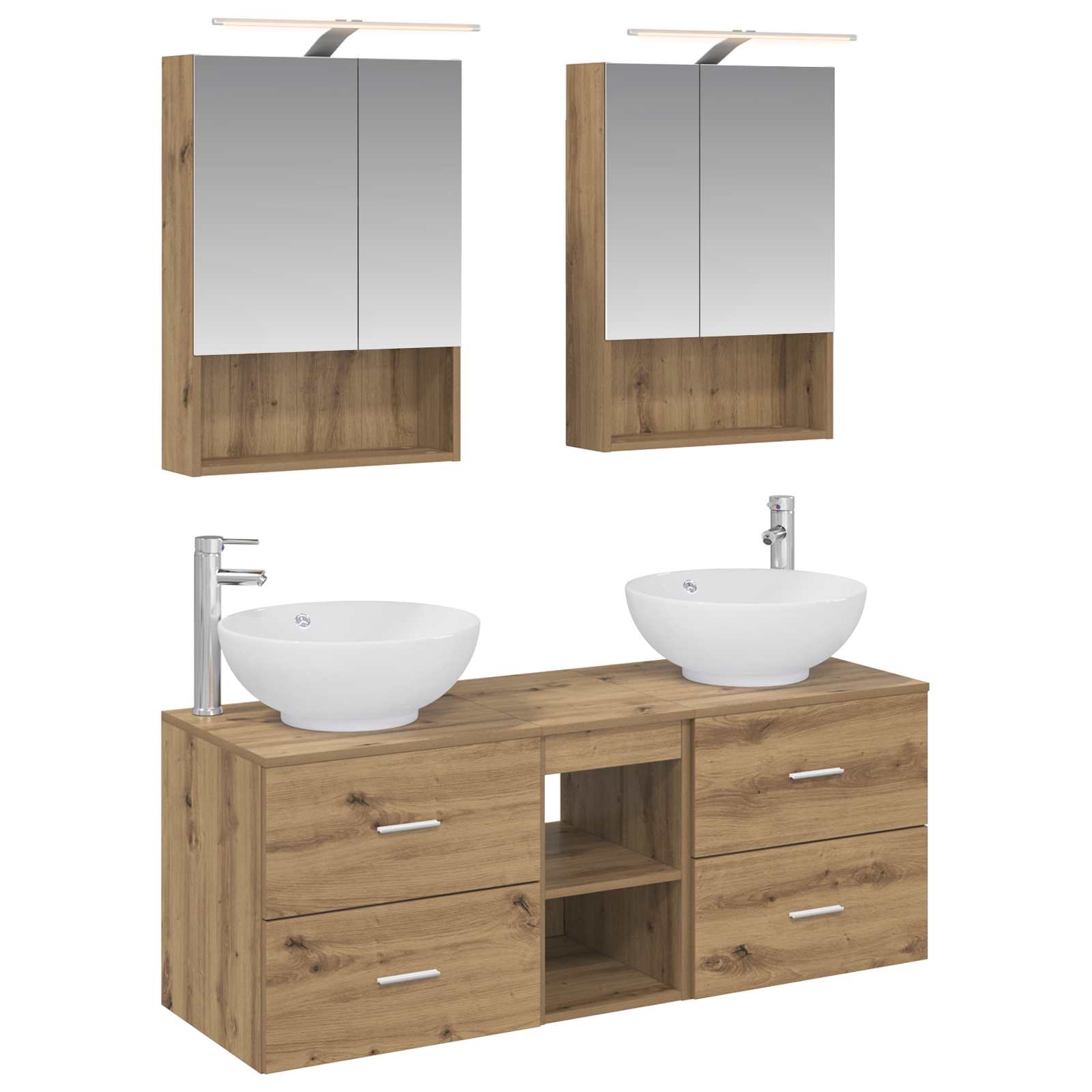 Komplet pohištva za kopalnico 5 pcs Artisan hrast - slika 2