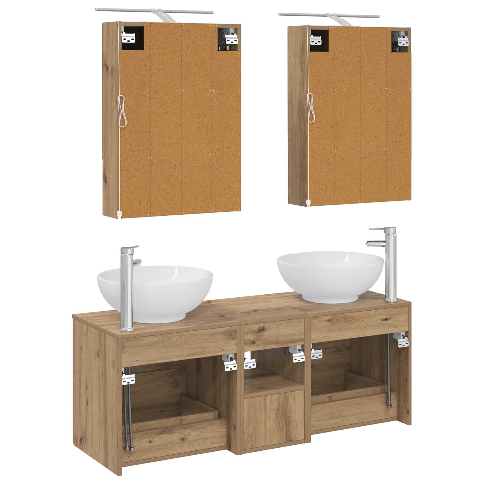 Komplet pohištva za kopalnico 5 pcs Artisan hrast - slika 8