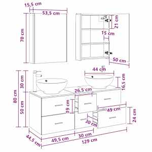 Sada koupelnového nábytku 5 pcs Betonově šedá - obrázek 14