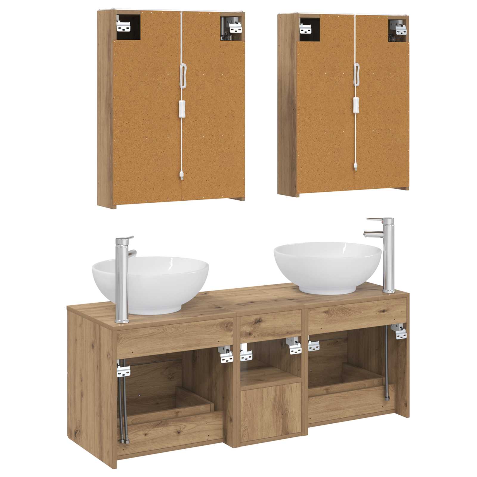 Komplet pohištva za kopalnico 5 pcs Artisan hrast - slika 8