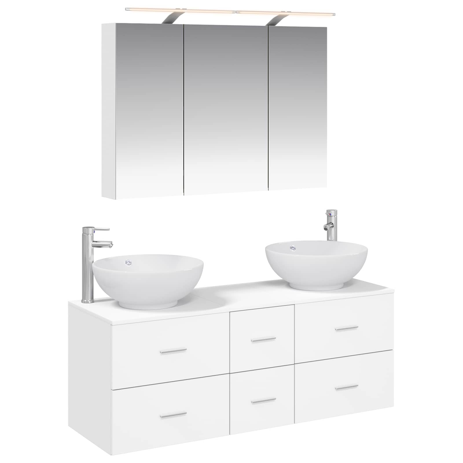 Komplet pohištva za kopalnico 4 pcs Bela - slika 2