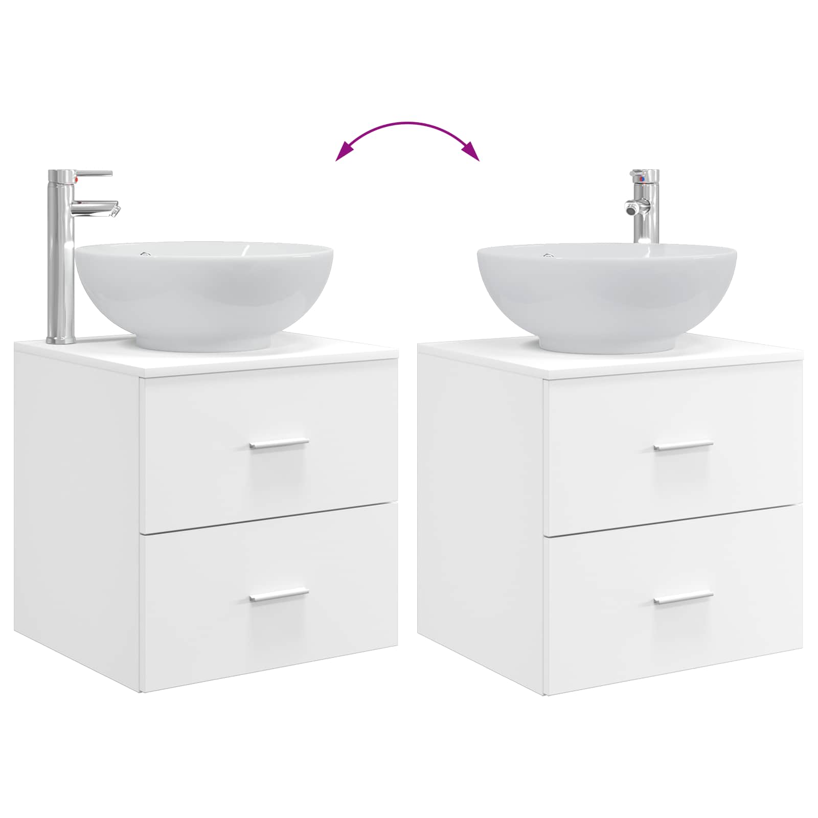 Komplet pohištva za kopalnico 4 pcs Bela - slika 13