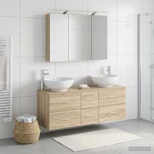 Sada koupelnového nábytku 4 pcs Dub sonoma - obrázek 4