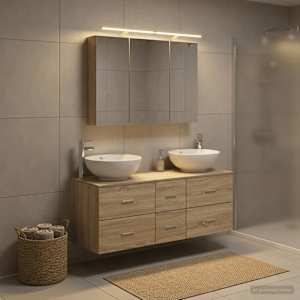 Sada koupelnového nábytku 4 pcs Dub sonoma - obrázek 1